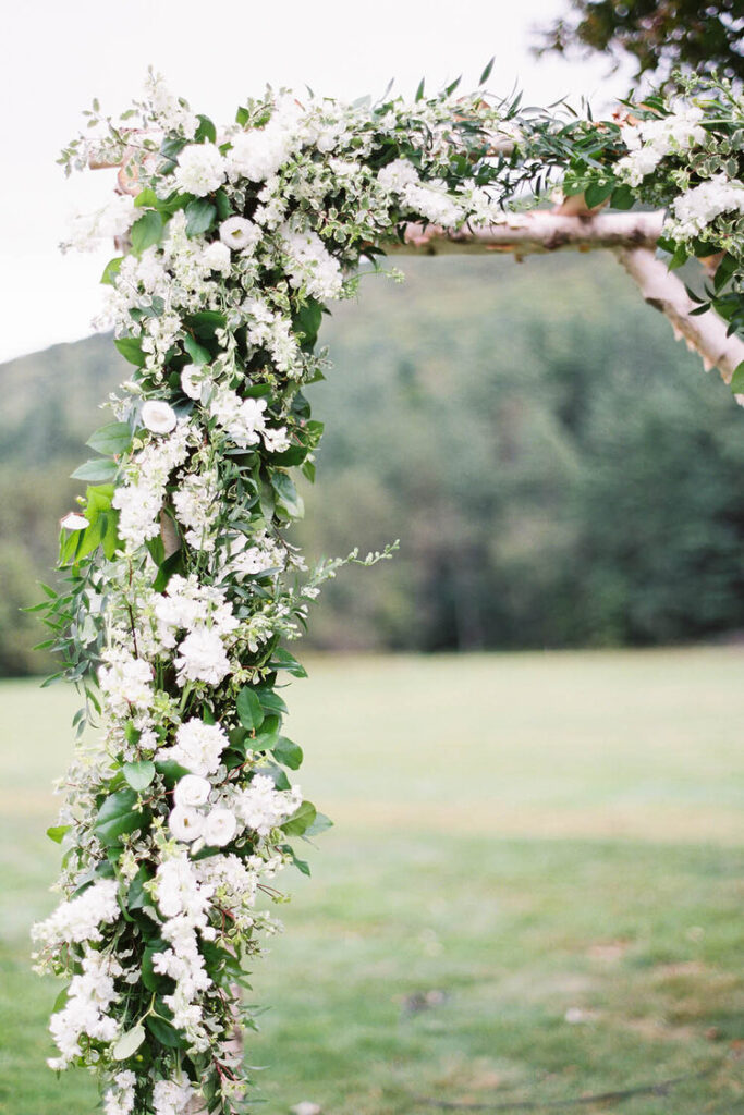 white floral arch